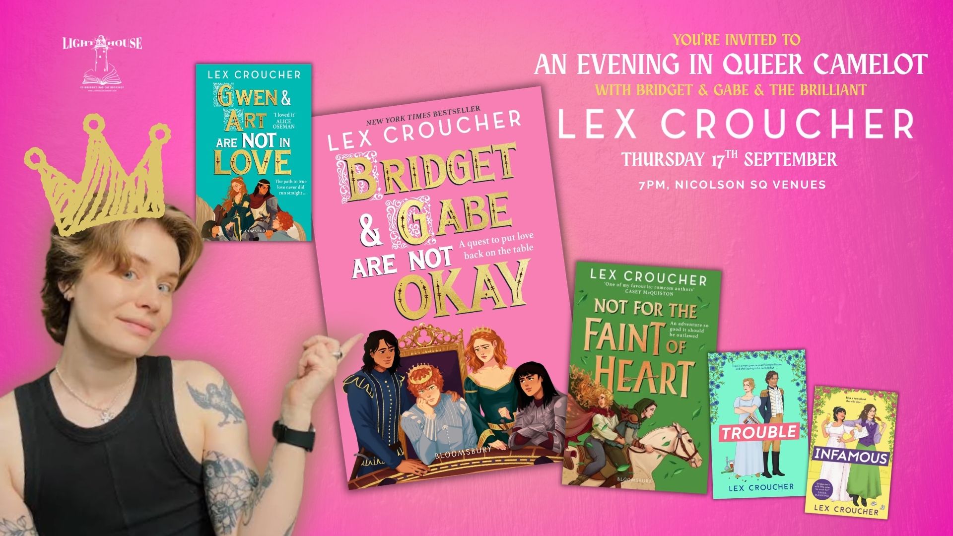 Bridget and Gabe Are Not Okay: Queer Camelot with Lex Croucher, with Lex Croucher, Jean Menzies
