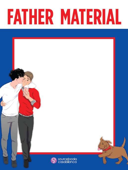 An image of the book plate - it includes an image of two men kissing with a dog at their feet.